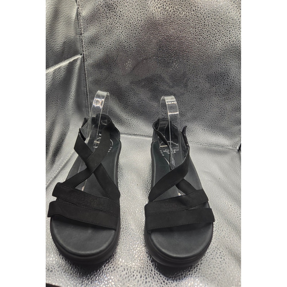 Abeo B.I.O.system Womens Black Leather Strappy Comfort Sandals Size 10